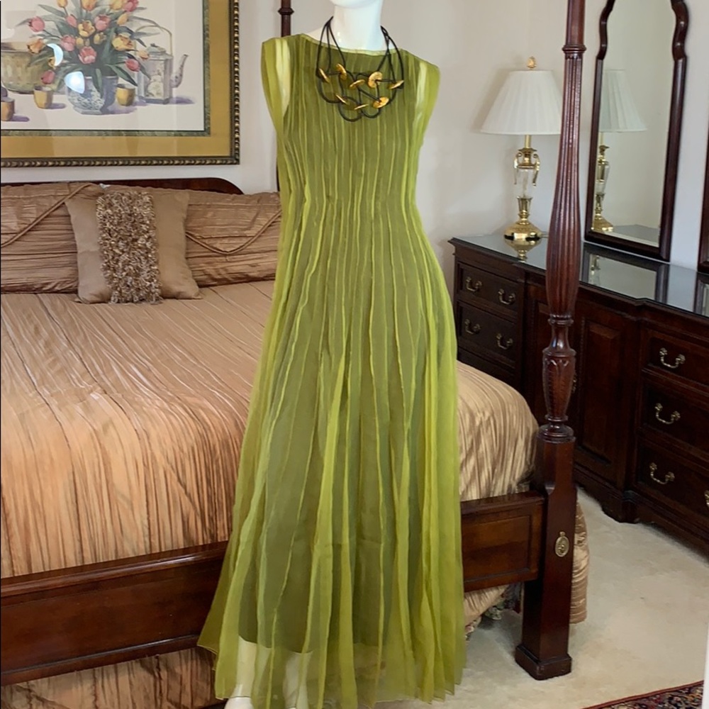 Anett Rostel silk chiffon dress with black slip